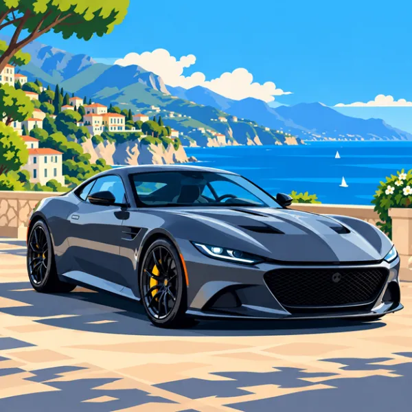 Car: Illustration with background
