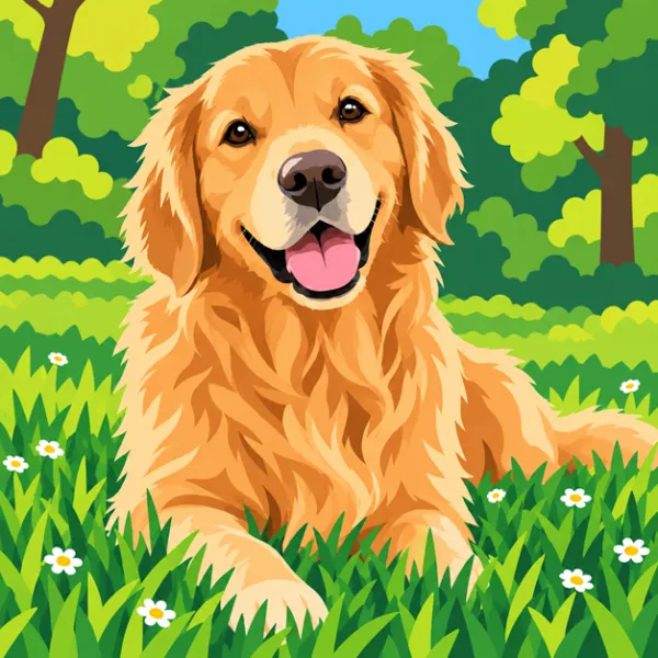 Dog: Illustration with background